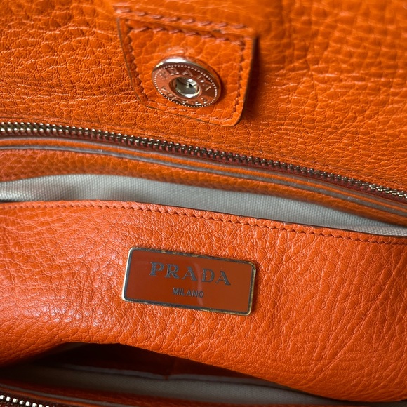 PradaCuir Frame Convertible Tote Canvas and Saffia - Picture 14 of 16